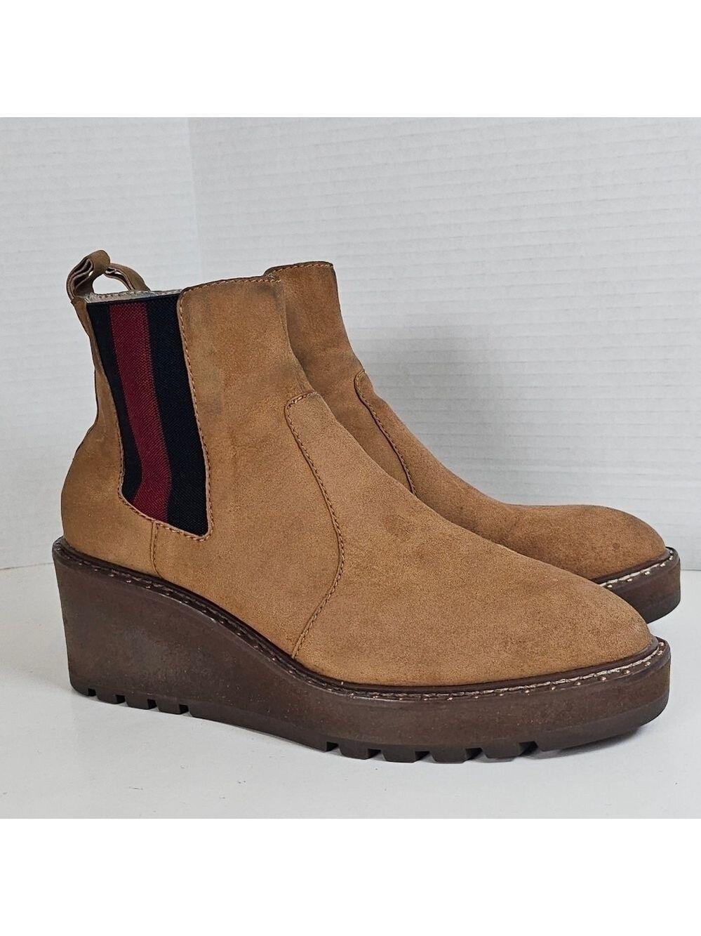 Cecelia New York Gemma Slip On Leather Ankle Wedge Boots